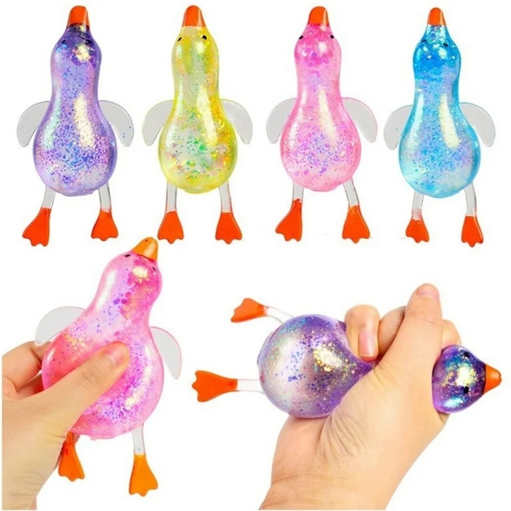Mystery Glitter Duck Squishies Fidget Toys